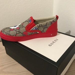 Red and Gray Gucci Kid Shoes (Never Used)